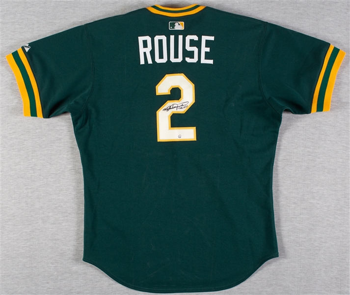 Mike Rouse 2006 A's Game-Used Signed Jersey (MLB)