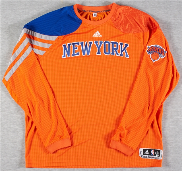 Rasheed Wallace 2012 Knicks Game-Used Preseason Shorts Black Orange Warmup Pants Lot (3) (Steiner)
