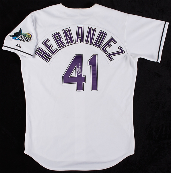Michel Hernandez 2009 Rays Game-Used Signed Jersey (MLB) 