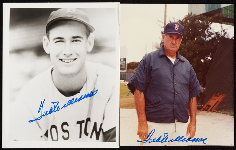 Ted Williams Signed 8x10 Photo Pair (2)