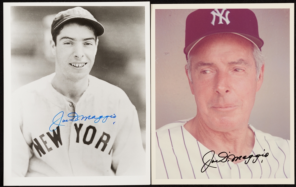 Joe DiMaggio Signed 8x10 Photo Pair (2)