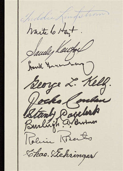 Hank Greenberg, Sandy Koufax & Other HOFers Signed The Jimmy Fund Sheet (10)