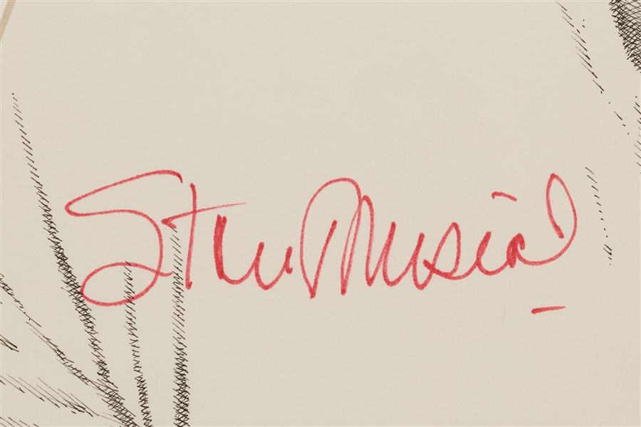 Stan Musial Signed Murray Tinkelman Original Illustration