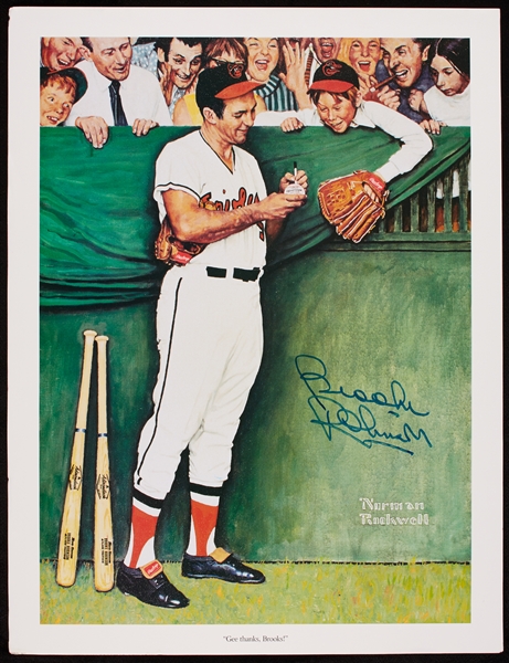 Brooks Robinson Signed Norman Rockwell Print