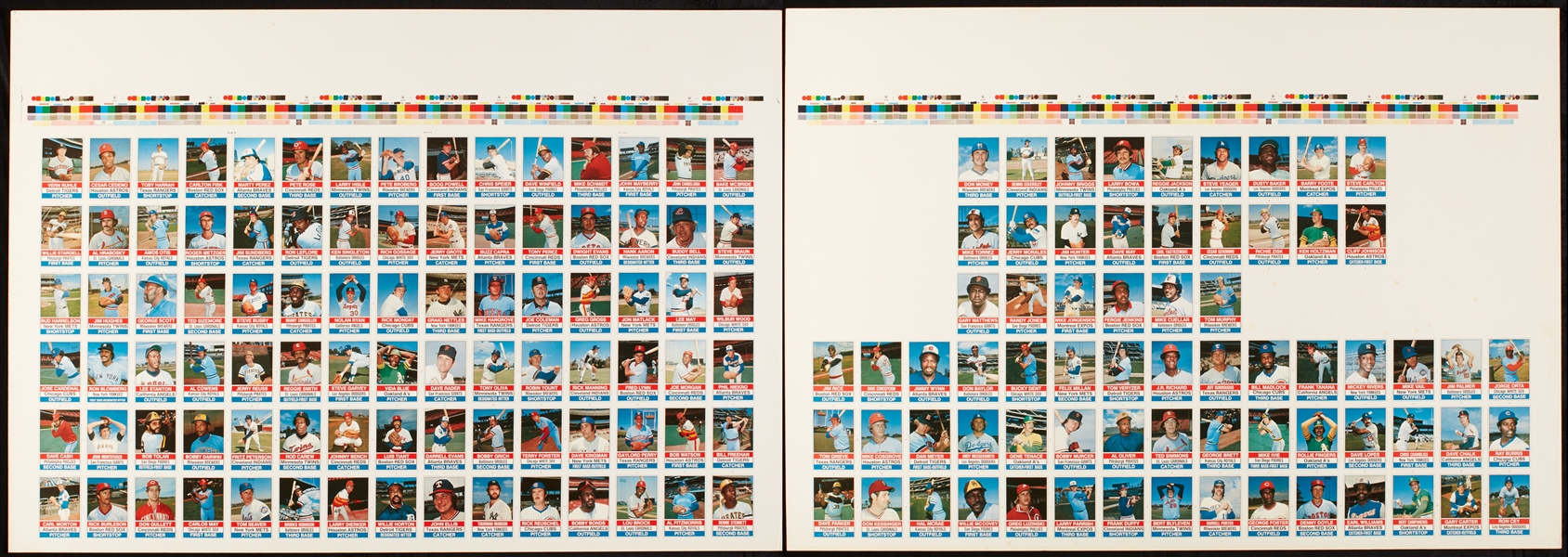 1976 Hostess Baseball Uncut Sheets With Three Unissued Proofs (2)
