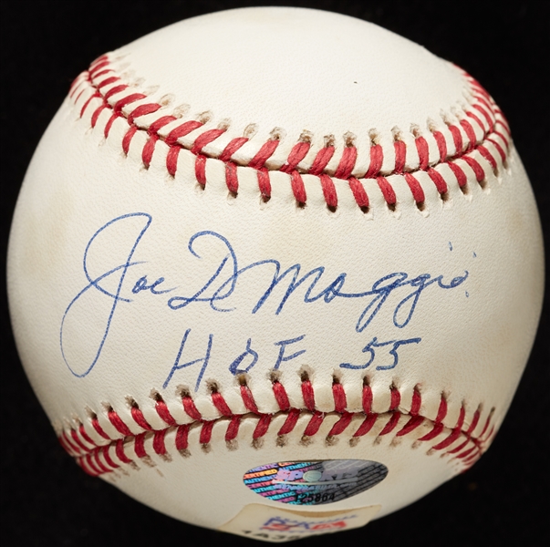 Joe DiMaggio Single-Signed OAL Baseball HOF 55 (PSA/DNA)