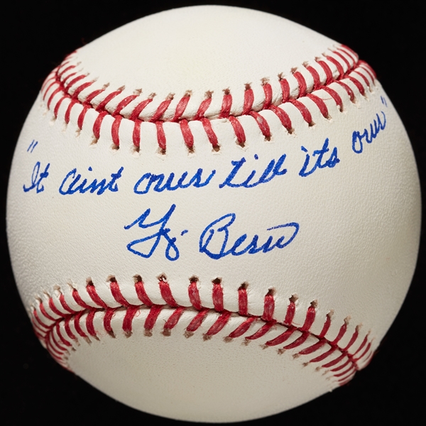 Yogi Berra Single-Signed OML Baseball It Ain't Over Till It's Over (PSA/DNA)