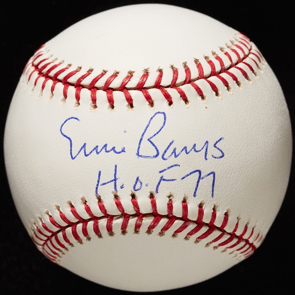 Ernie Banks Single-Signed OML Baseball HOF 77