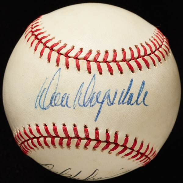 Don Drysdale & Orel Hershiser Signed ONL Baseball (PSA/DNA)