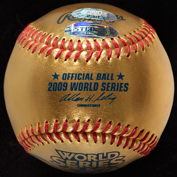 Derek Jeter Single-Signed Gold 2009 World Series Baseball (2/22) (Steiner) (BAS)