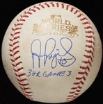 Albert Pujols Game-Used & Signed 2011 World Series Baseball "3 HR Game 3" (MLB) (Steiner) (BAS)
