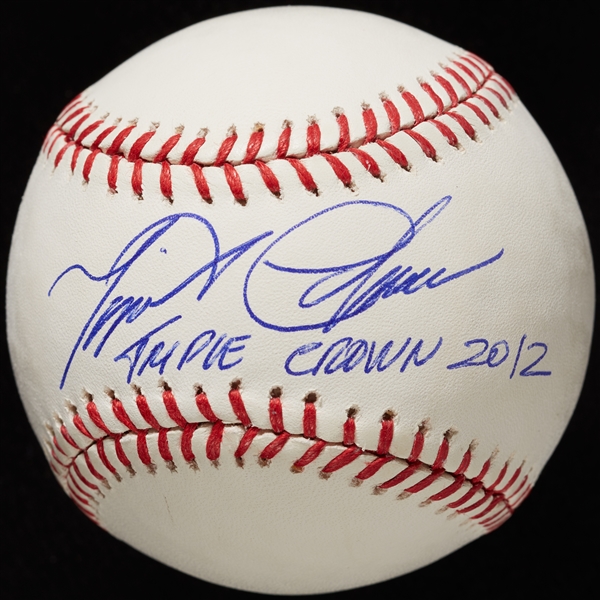 Miguel Cabrera Single-Signed OML Baseball Triple Crown 2012 (JSA)