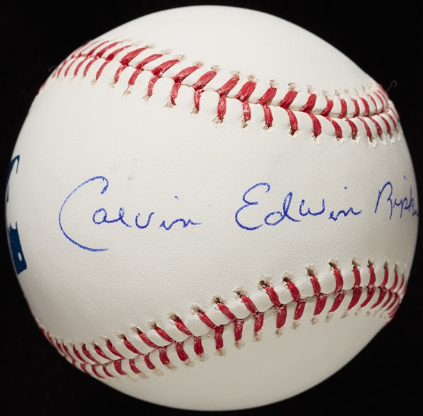 Cal Ripken Jr. Single-Signed OML Baseball Inscribed Calvin Edwin Ripken Jr. (PSA/DNA)