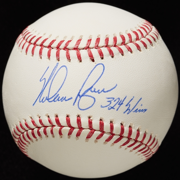 Nolan Ryan Single-Signed OML Baseball 324 Wins (JSA)