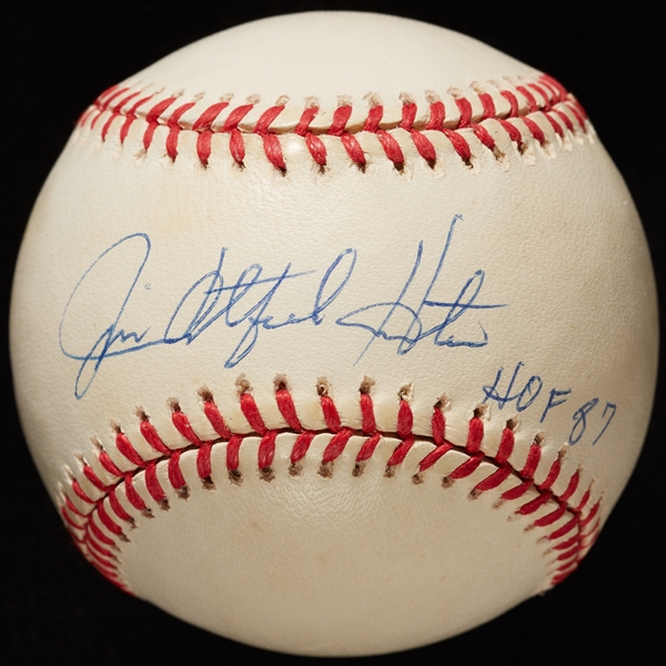 Jim Catfish Hunter Single-Signed OAL Baseball HOF 87 (PSA/DNA)