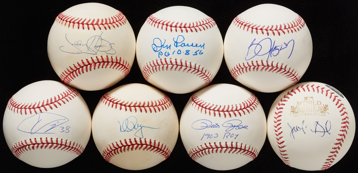 Single-Signed Baseball Group with Bo Jackson, Mark McGwire, Don Larsen PG (7)