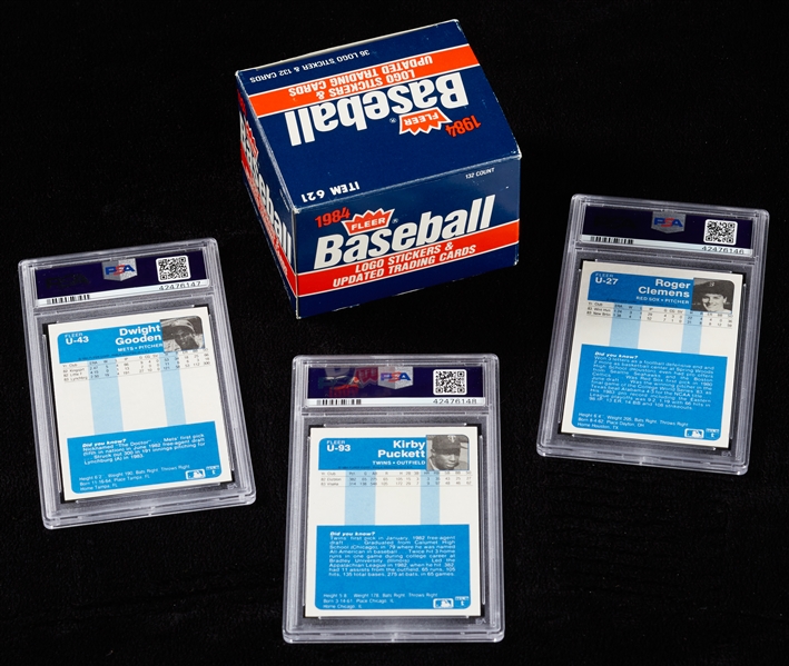 1984 Fleer Update Baseball Complete Boxed Set with Puckett, Clemens, Gooden PSA Graded