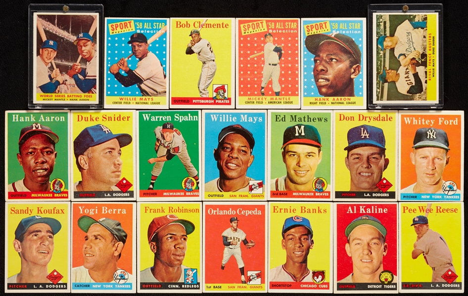 1958 Topps Baseball Complete Set, BVG 7 Mantle (494)