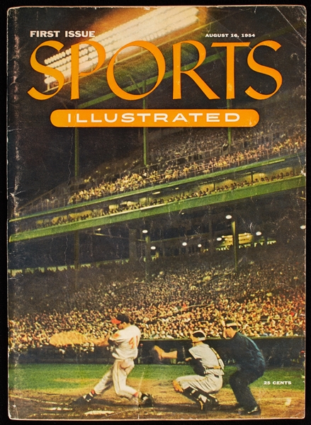 First Issue of Sports Illustrated with Feller, Moryn & Masi Autographs (1954)