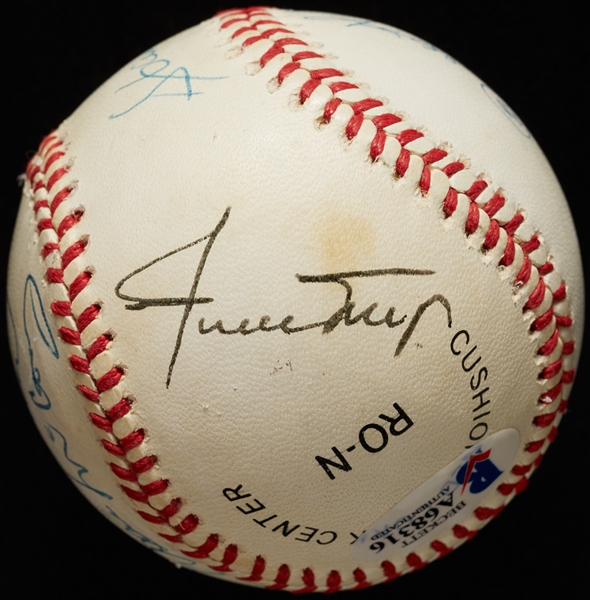 500 Home Run Multi-Signed ONL Baseball with Mantle, Aaron (9) (BAS)