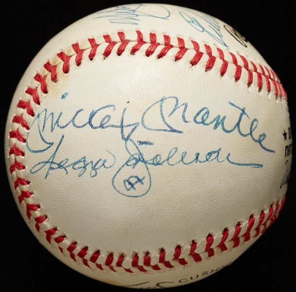 500 Home Run Multi-Signed ONL Baseball with Mantle, Aaron (9) (BAS)