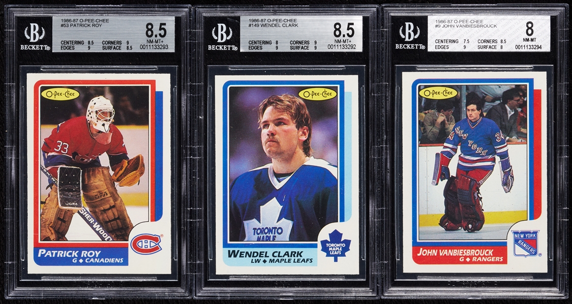 1986-87 O-Pee-Chee Hockey Complete Set with Patrick Roy BGS 8.5
