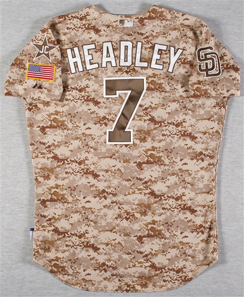 Chase Headley 2014 Padres Game-Used Military Style Jersey (MLB)