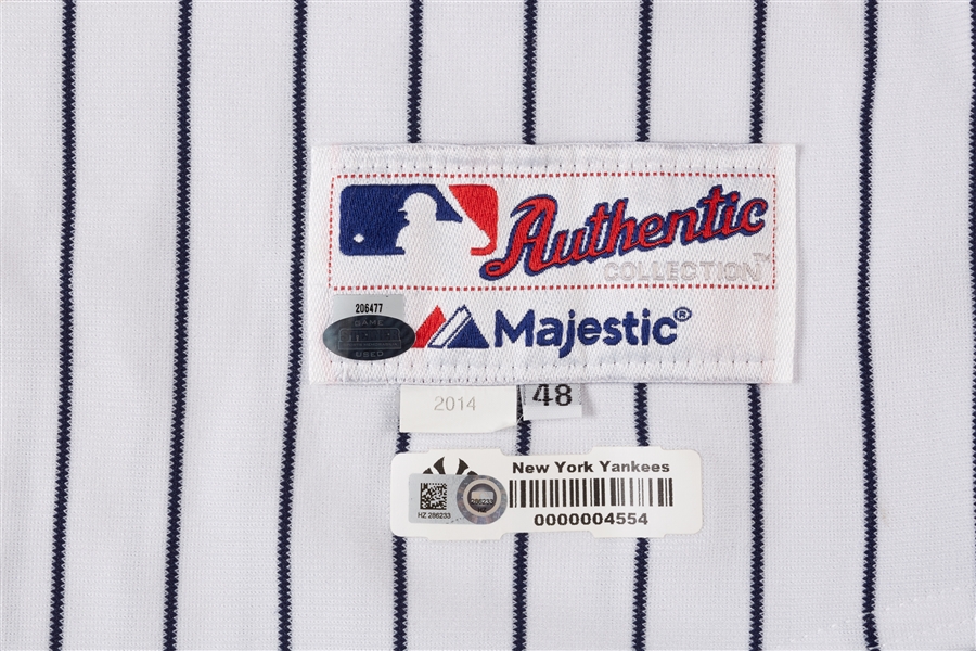 Brian McCann 2014 Yankees Game-Used Jersey w/Derek Jeter Patch (MLB) (Steiner)