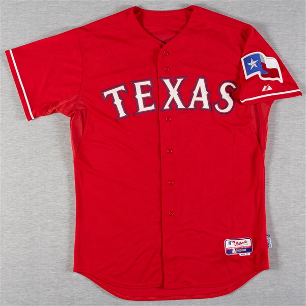 Yu Darvish 2014 Rangers Game-Used Signed Jersey (MLB) (Fanatics)