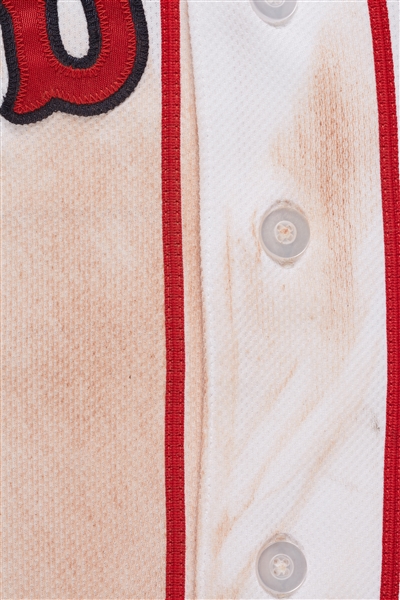 Mike Napoli 2014 Red Sox Game-Used Signed Jersey w/Boston Strong Inscription (MLB) (Fanatics)