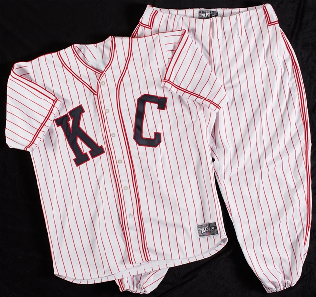 Billy Butler 2008 Royals Game-Used Signed Negro League Jersey & Pants (MLB)