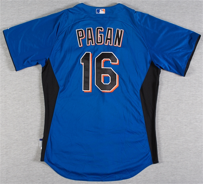 Angel Pagan 2011 Mets Game-Used Batting Practice Jersey (MLB) (Steiner)