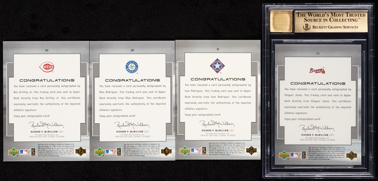2000 UD Gold Reserve Near Set with BGS 9.5 Chipper Jones (9 Autos)