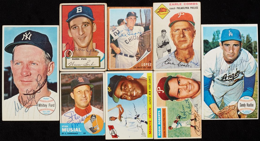 Signed HOFer Trading Card Group with Koufax, Combs (8)