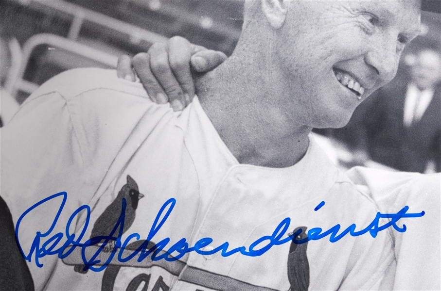 Stan Musial Multi-Signed Photo Pair with Gibson, Schoendienst (2)