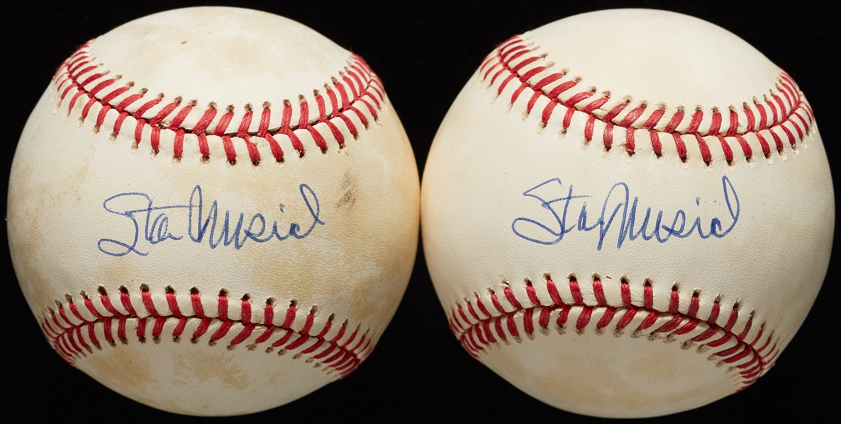 Stan Musial Single-Signed Baseballs Pair (2)