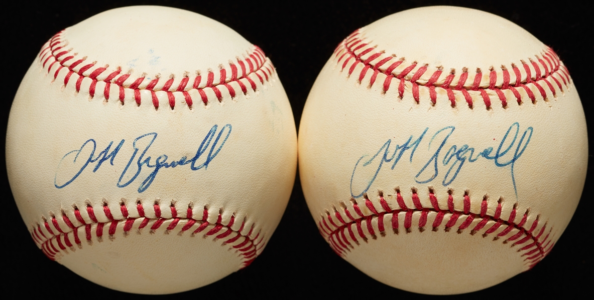 Jeff Bagwell Single-Signed Baseballs Pair (2)