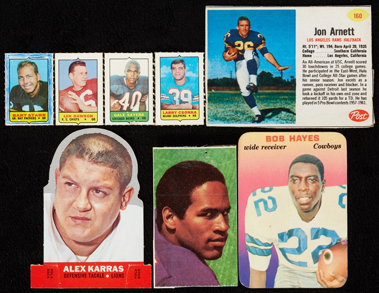 1960s and 1970s Topps Football Inserts With HOFers (250)