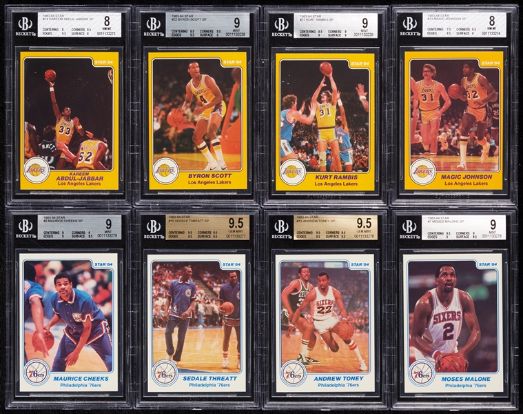 1983-84 Star Co. Near Set Mostly in Bags with Dominique Wilkins BGS 9 (minus Celtics & Mavs)
