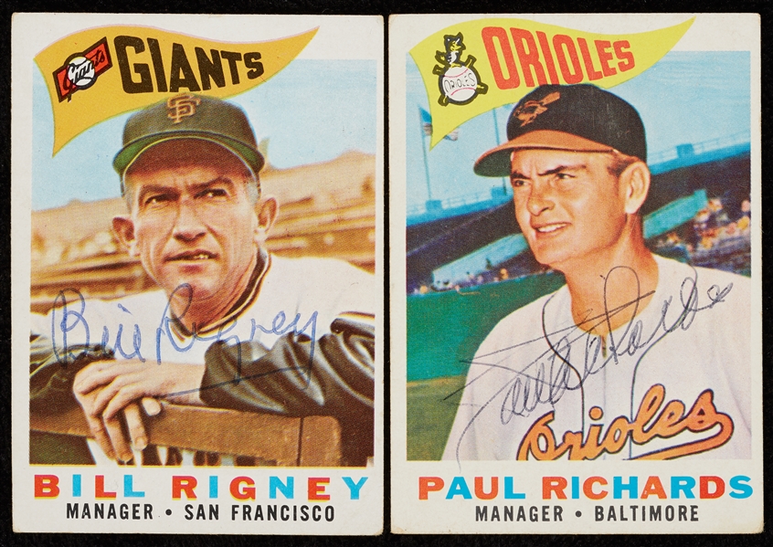 Paul Richards & Bill Rigney Signed 1960 Topps Cards (2)