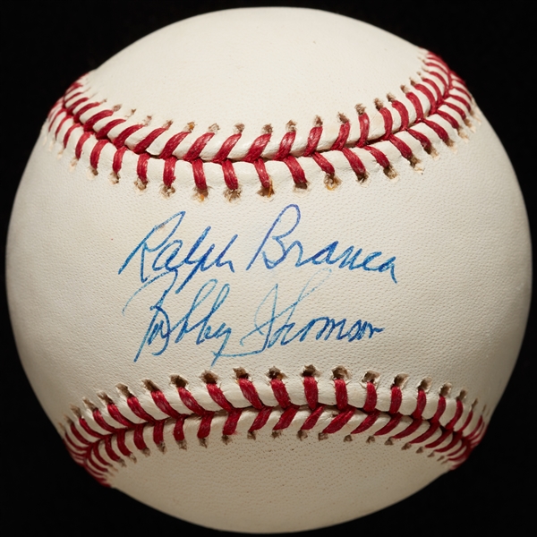 Ralph Branca & Bobby Thomson Signed OML Baseball