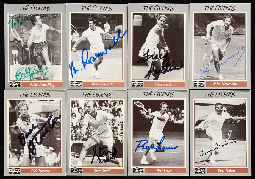 1991 NetPro Tennis Legends Complete Set with 34 Autographs (34/49)
