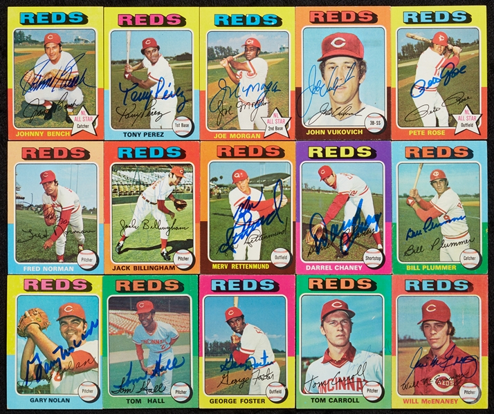 1975 Topps Big Red Machine Signed Card Collection (15)