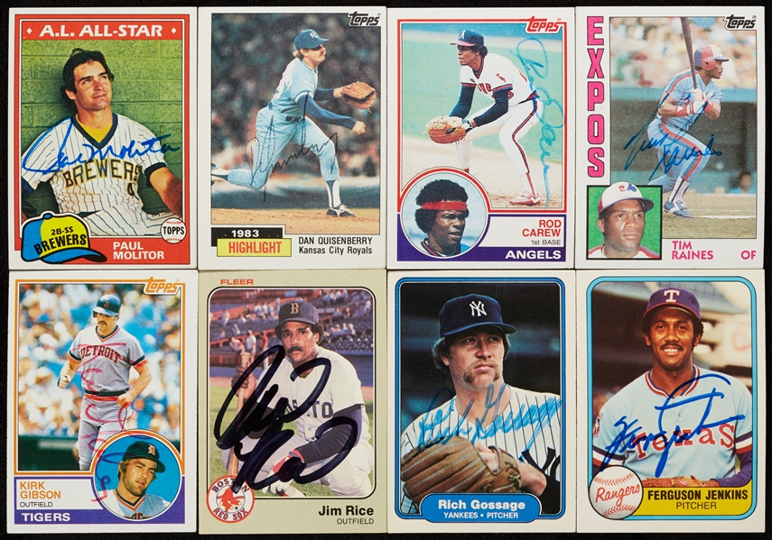 Huge Hoard of 1954-85 Topps Autographed Baseball Cards With HOFers (740)