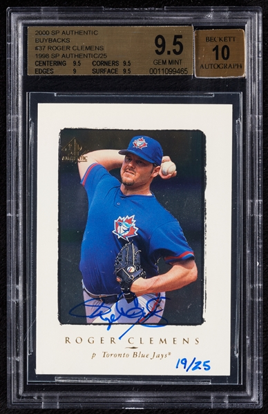 2000 SP Authentic Buybacks Roger Clemens 1998 (19/25) BGS 9.5 (AUTO 10)