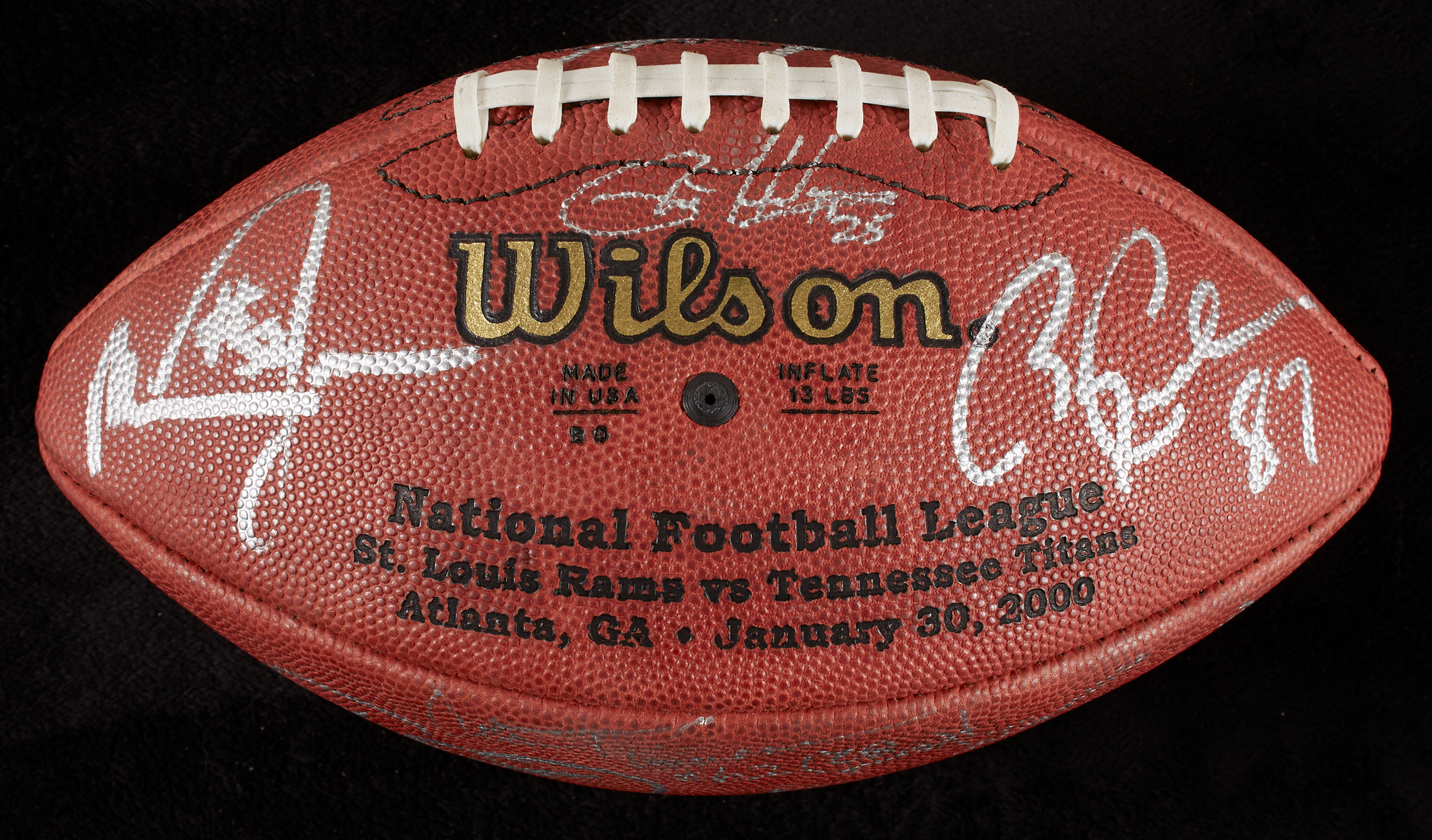 Lot Detail - Super Bowl XXXIV Champions St. Louis Rams Team-Signed Football  (19) (BAS)