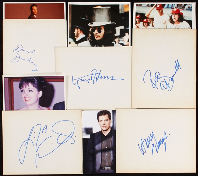 Signed 8x10 White Boards Group with Connick Jr., O'Donnell, Minnelli, Altman, Duchovny (5)