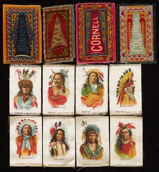 1910 American Tobacco Silks Indian Chiefs and College Felts (12)