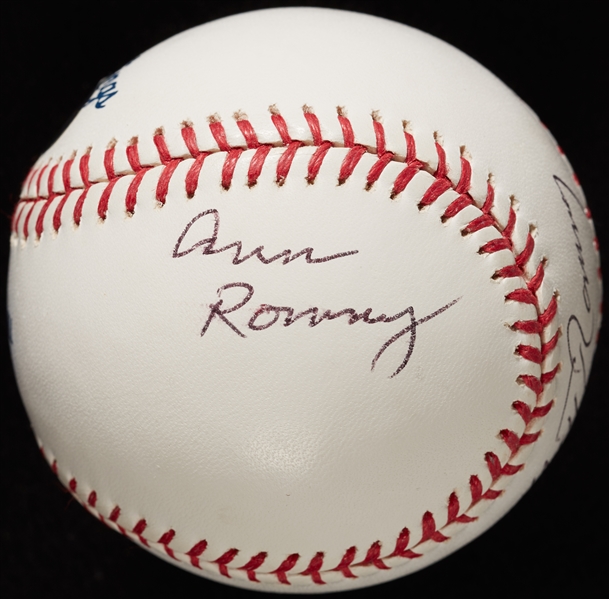 Mitt Romney & Ann Romney Signed OML Baseball (PSA/DNA)