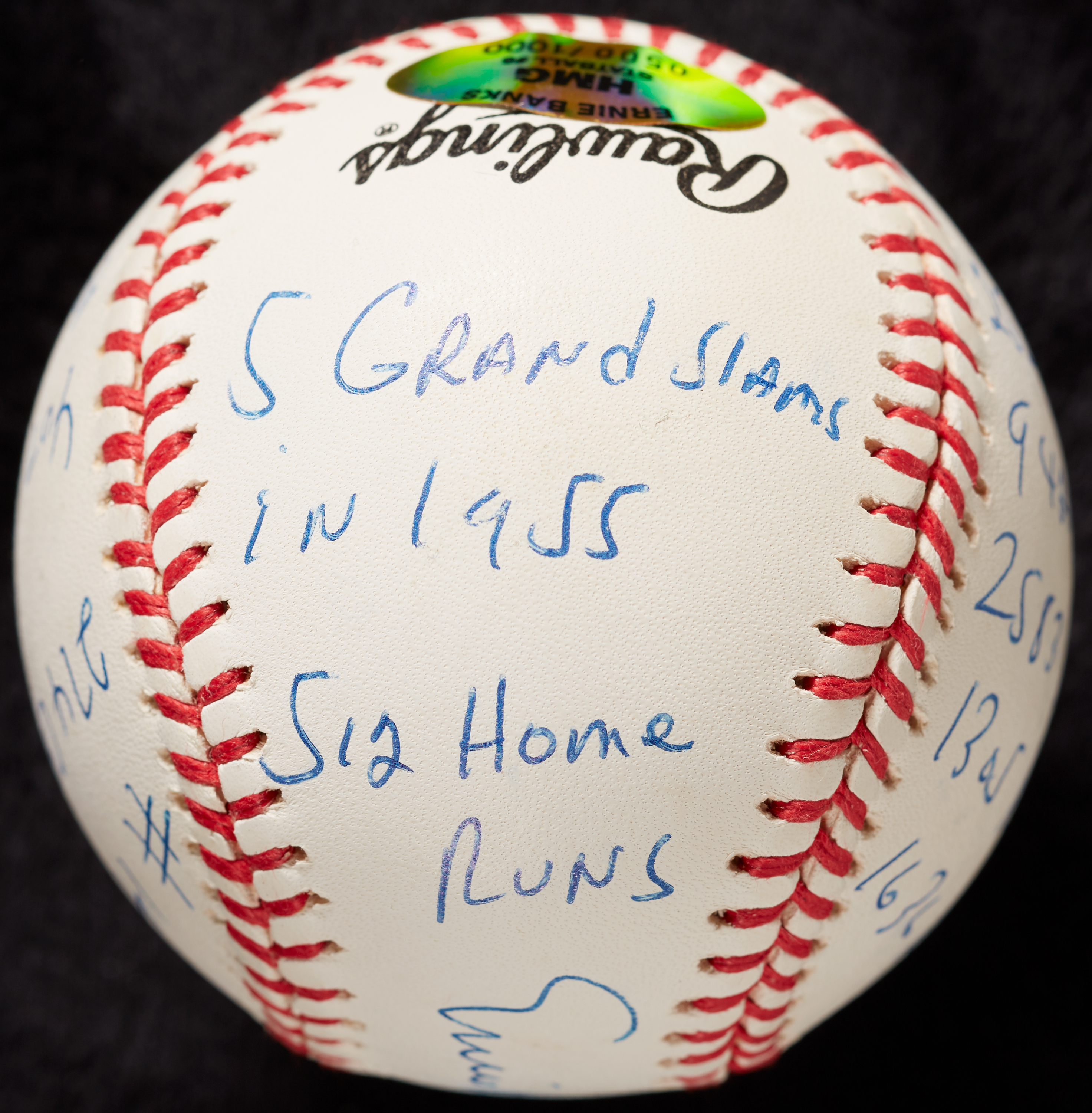 Lot Detail - Ernie Banks Single-Signed STAT ONL Baseball with Multiple  Inscriptions (JSA)